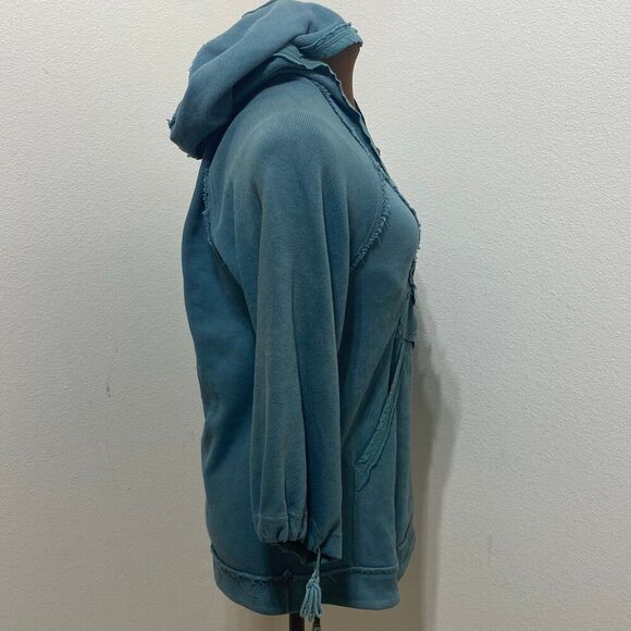 Free People Women's Green Hoodie Size Medium - Picture 5 of 9